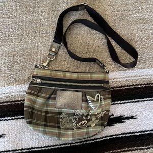 Coach Poppy Tartan Crossbody Bag - blue/ silver
